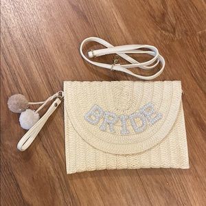 Cream Clutch with Bride Glitter Detail